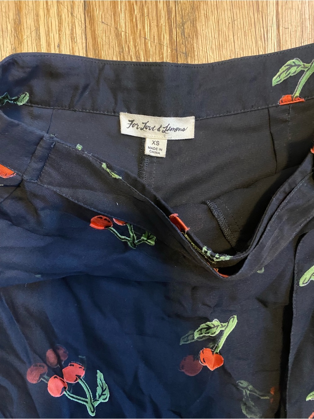 For Love & Lemons Black Cherry Tie-Waist Ruffle Mini Skort - Picture 3 of 5